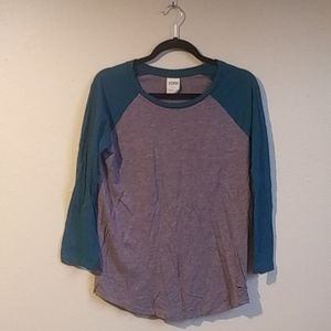 Pink Grey & Turquoise 3/4 Sleeve Top